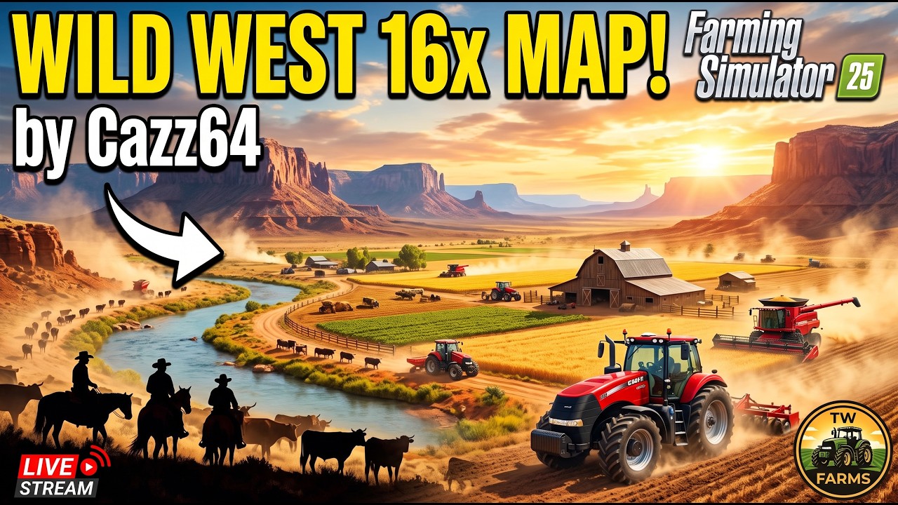 FS25 Wild West 16x by Cazz64 YouTube thumbnail