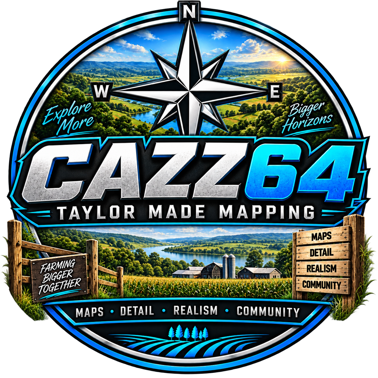 CAZZ64 and Taylor Made Mapping logo